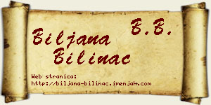 Biljana Bilinac vizit kartica